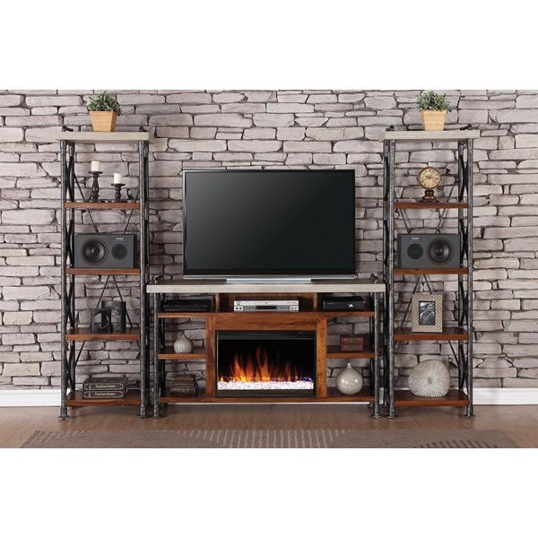 Steampunk Collection Industrial Fireplace Entertainment Unit by Legends Furniture Buy Locally Furnish Near Me